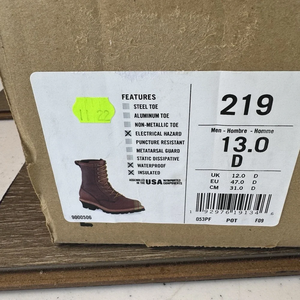 Red Wing Loggermax Sz 13D Waterproof 9